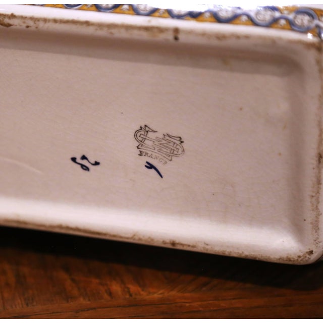 19th Century French Gien Faience Renaissance Revival Garniture Set, 3 Pieces For Sale - Image 17 of 17