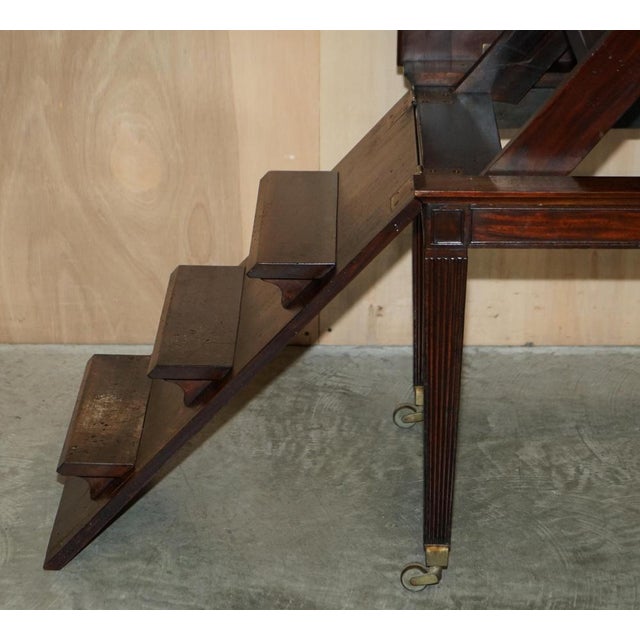 Antique George III Metamorphic Library Desk into Bookcase Ladder, 1820s For Sale - Image 13 of 18