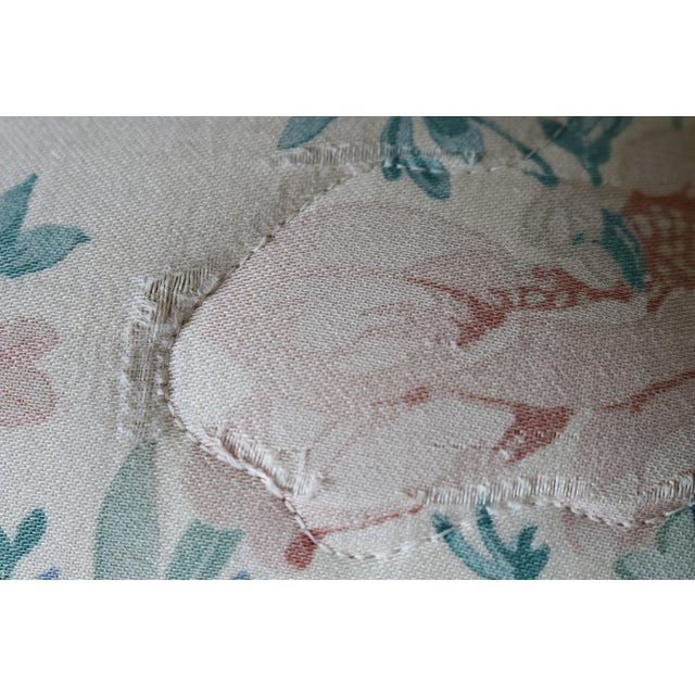 Rare Vintage Floral Couch With Trapunto Embroidery From 1990s For Sale - Image 11 of 16