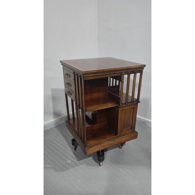 Mahogany Revolving Bookcase from Maples, 1880s For Sale - Image 11 of 14
