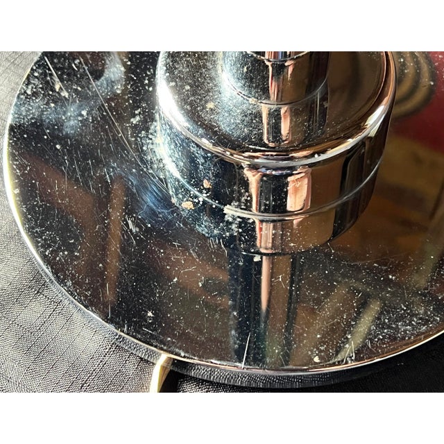 Mid Century Modern 1970's French Chrome & Glass Table Lamp by s.c.e. For Sale In Providence - Image 6 of 9