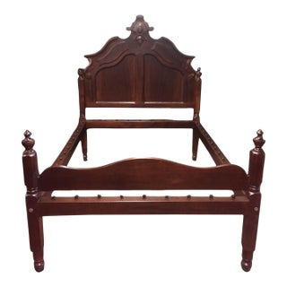 Antique Bed, Victorian Walnut Bed, Three Quarters Bed For Sale