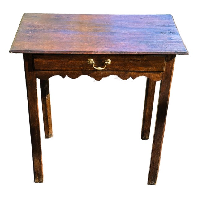 19th Century George III Oak Lowboy Table For Sale