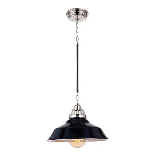 Regina Andrew Maine Large Navy Blue & Nickel Ceramic Pendant Light For Sale