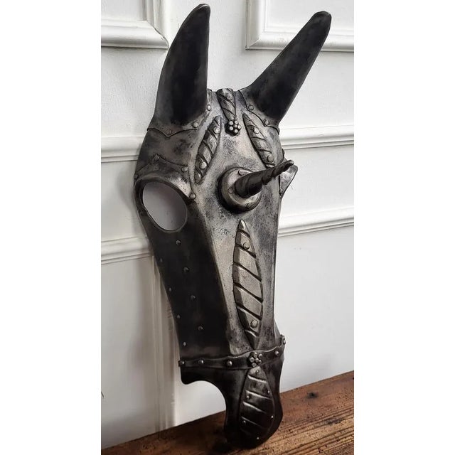 18th Century Italian Wrought Iron Horse Armor Mask For Sale - Image 4 of 9