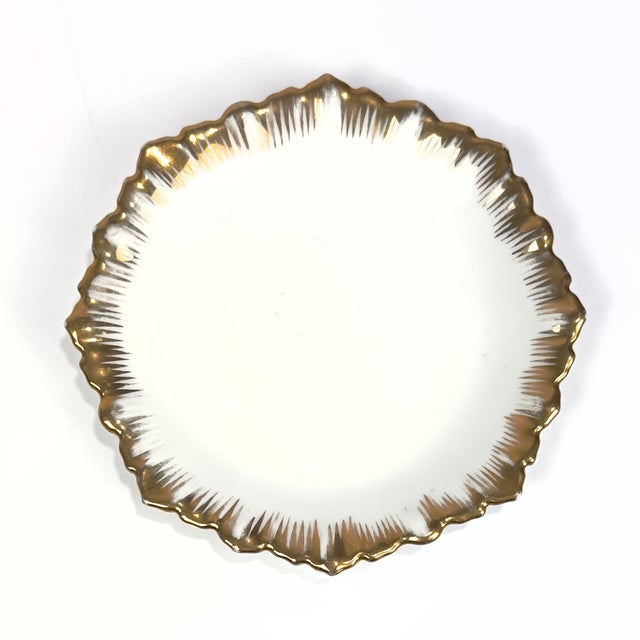 Gold Gold-Embellished Vintage Porcelain Wall Plate Curation - Group of 7 For Sale - Image 8 of 18