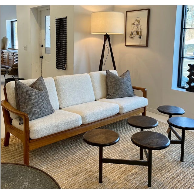 Coffee Distressed Oak Coffee Table on Metal Base For Sale - Image 8 of 12