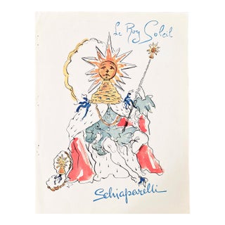 1947 French Vintage Schiaparelli Perfume Le Roy Soleil Advertisement Print by Salvador Dali For Sale