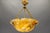 French Art Deco Yellow Alabaster Pendant with Dark Veining & Brass, 1920s For Sale - Image 18 of 18