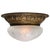 Glass French Brass Frosted and Clear Cut Glass Globe Flush Mount For Sale - Image 7 of 7