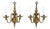 Dutch Style Bronze Three-Branch Wall Sconces - Pair For Sale