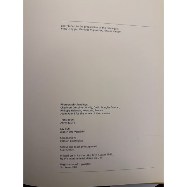 English Picasso Catalogue Raisonné of the Edited Ceramic Works 1947–1971 by Alain Ramié, 1988 For Sale - Image 3 of 6
