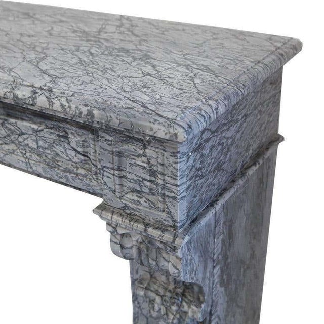 19th Century Italian Louis Philippe Bardiglio Marble Fireplace Mantel For Sale - Image 3 of 6