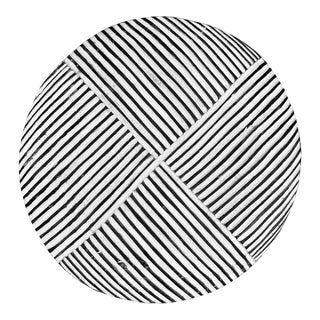 Vintage Round Black & White African Zulu Shield Wall Object For Sale