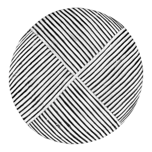 Vintage Round Black & White African Zulu Shield Wall Object