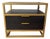 Modern Black & Gold 2-Drawer Nightstand / Bedside Table - Crate & Barrel For Sale