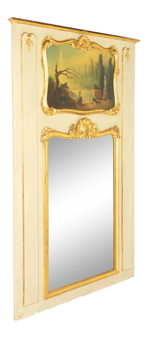Victorian Mirror With Oil Painted Canvas Inset