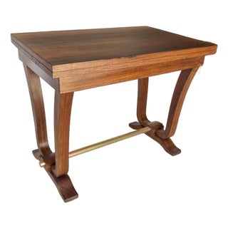 Early 20th Century French Walnut Art Deco Swivel Top Table For Sale