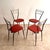 1960s Vintage Metal and Brass Chairs with Red Skai Seat, 1960s, Set of 4 For Sale - Image 5 of 5
