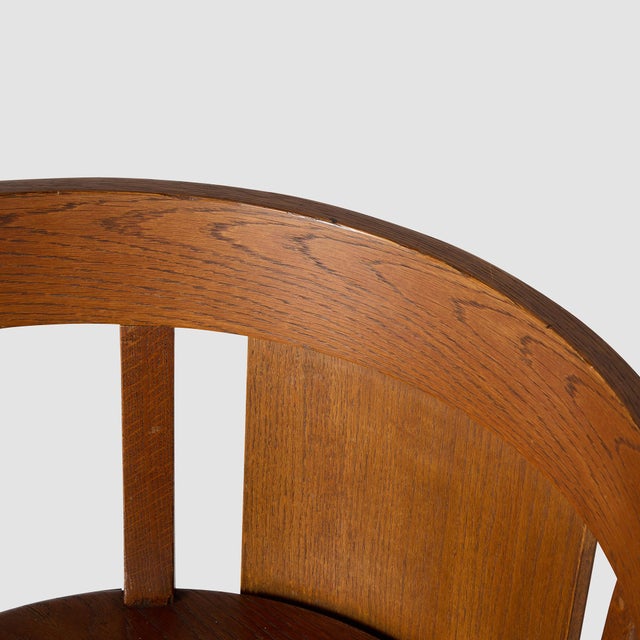 Frank Lloyd Wright Early 20th Century Barrel-Back Chair from the Frank L. Smith Bank by Frank Lloyd Wright For Sale - Image 4 of 13