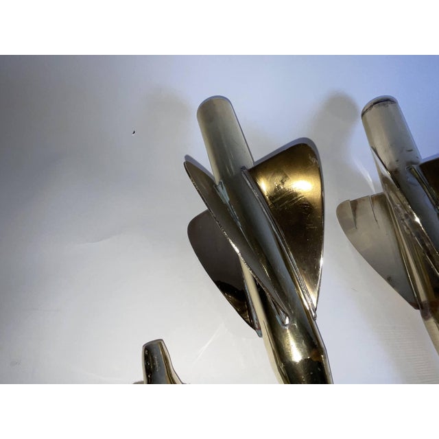 Mid 20th Century Two Solid Brass Taffrail Spinners with Couplings For Sale - Image 5 of 11