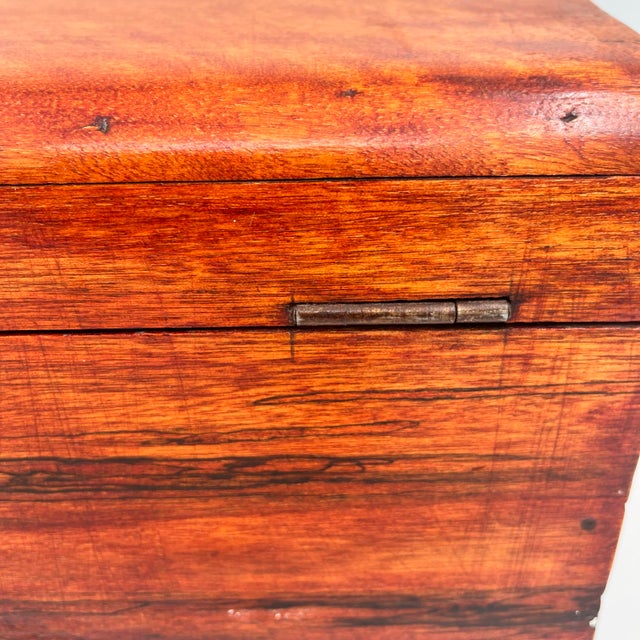 Early 20th Century Tiger Maple Rustic Footed Box With Domed Lid and Gold Tassel For Sale - Image 12 of 12