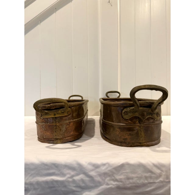 Early 20th Century Vintage Copper Planter Troughs / Jardinieres, A Pair For Sale - Image 5 of 12
