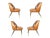 Set of Campanula Chairs in Brown Leather and Brass by Carlo Pagani for Arflex, 1952 For Sale - Image 9 of 11