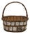 Vintage Woven Bark Country Farmhouse Harvest Gathering Basket 18" For Sale
