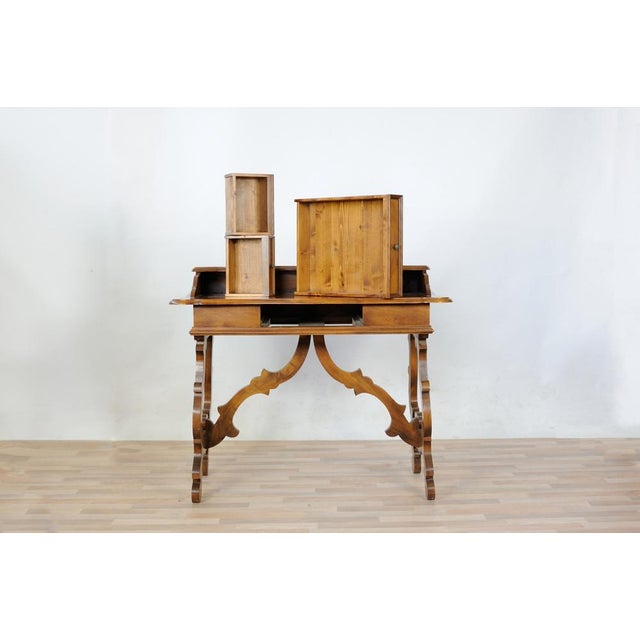 Brown Refectory Desk in Walnut For Sale - Image 8 of 14