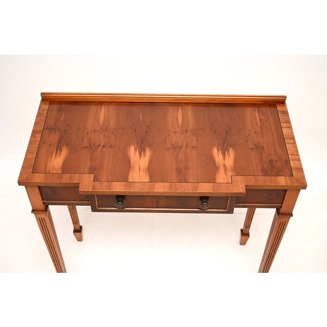 Vintage Georgian Style Yew Wood Console Table, 1950 For Sale - Image 6 of 9