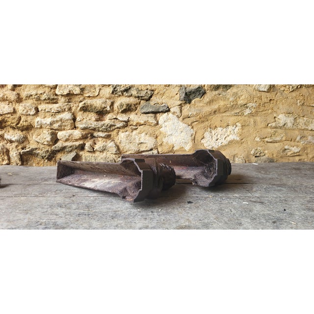 Cast Iron Andirons, 19th Century, Set of 2 For Sale - Image 5 of 6