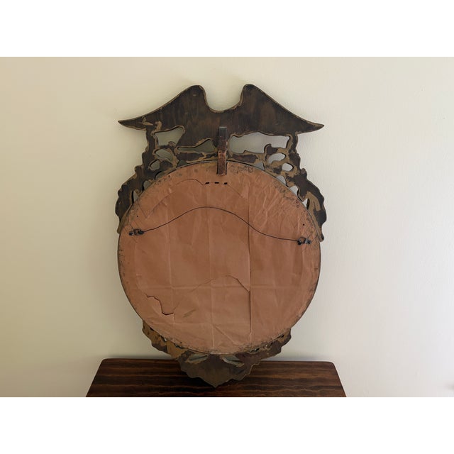 American Federal Style Giltwood Eagle Crest Convex Mirror, Mid-20th Century For Sale - Image 10 of 10