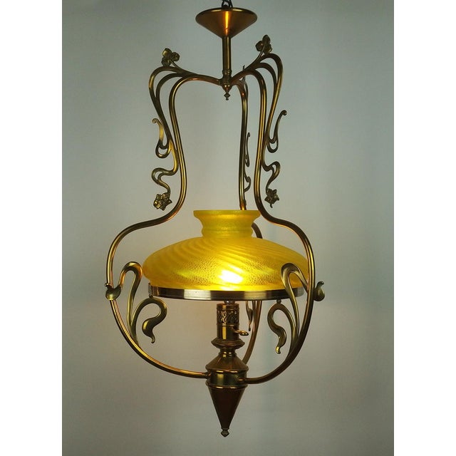 Art Nouveau Pendant Light, 1890s For Sale - Image 4 of 16