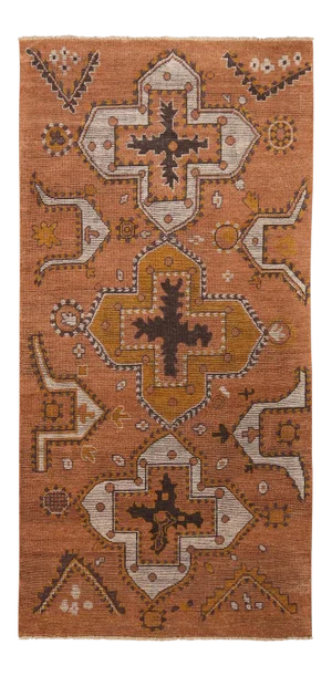 Rug & Kilim Tribal Style Rug in Pink-Brown Geometric Pattern, 3x5
