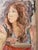Fabulous vintage original acrylic and ink on canvas captures the timeless glance between a young couple who are falling in...