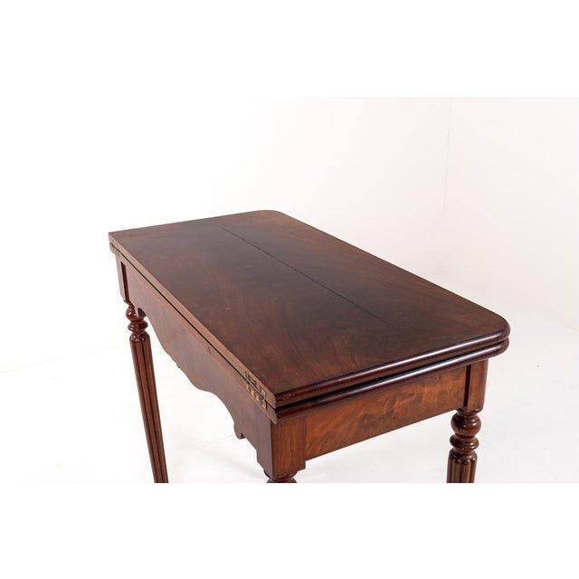 Antique Carved Mahogany Folding Game Table, Late 19th Century For Sale - Image 11 of 12