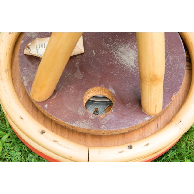 Mid-Century Modern Rattan Swivel Stools - Set of 3 For Sale - Image 10 of 12