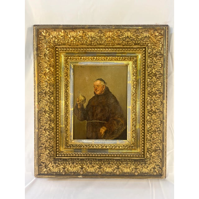 19th Century portrait of a monk in gilt original frame. Portrait is signed but signature is hard to make out. Condition...