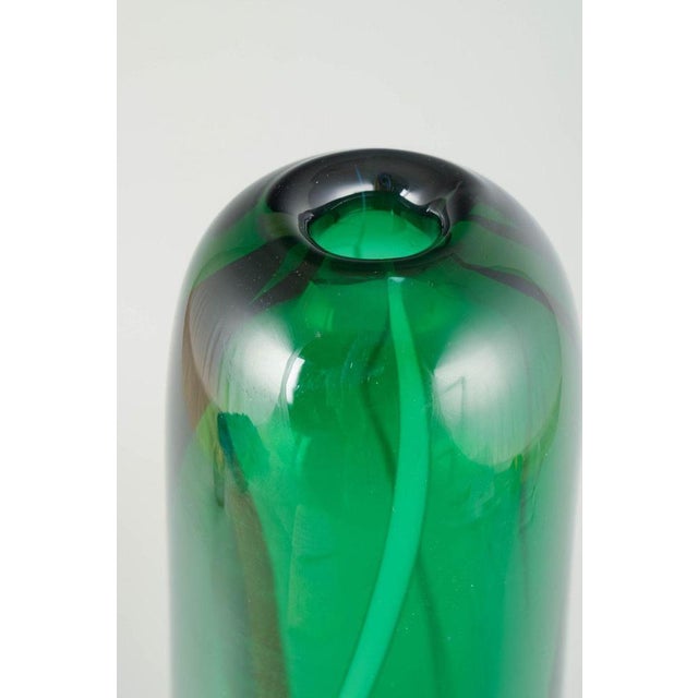 Scandinavian Art Glass Vase in Blue and Green Tones, 1970s For Sale - Image 3 of 5