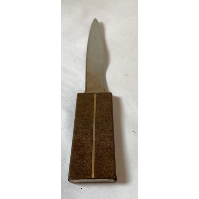 Vintage Brass and Leather Letter Opener For Sale In Dallas - Image 6 of 7
