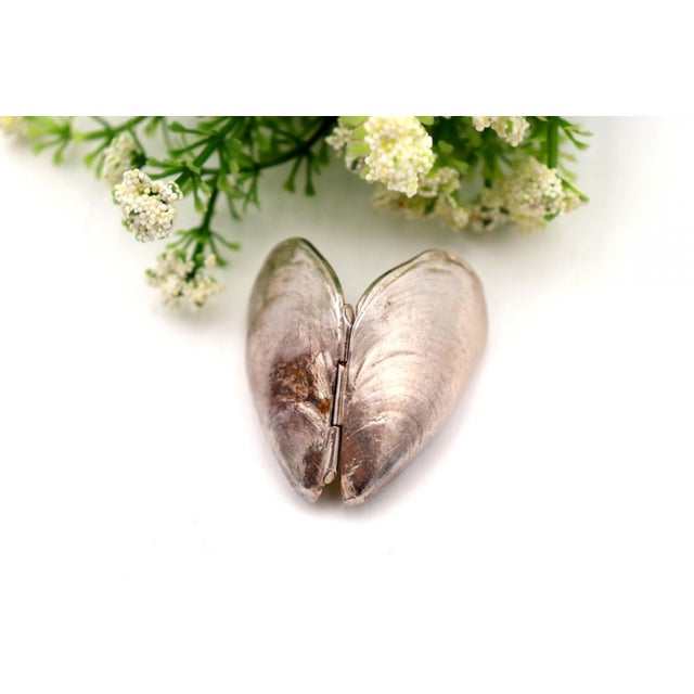 Silver Mussel-Shaped Pill Box For Sale - Image 4 of 6