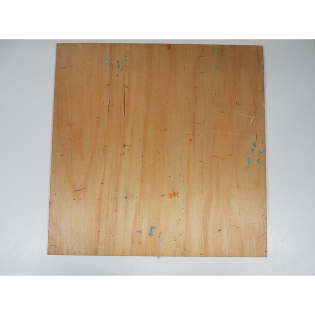 Wood Contemporary Expressionist Pink and Green Painting of Tree For Sale - Image 7 of 7