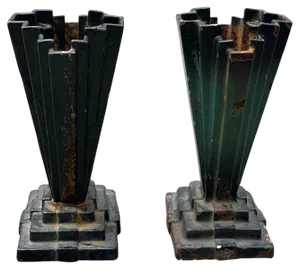 Art Deco Swedish Mortuary Vases in Cast Iron, 1923, Set of 2