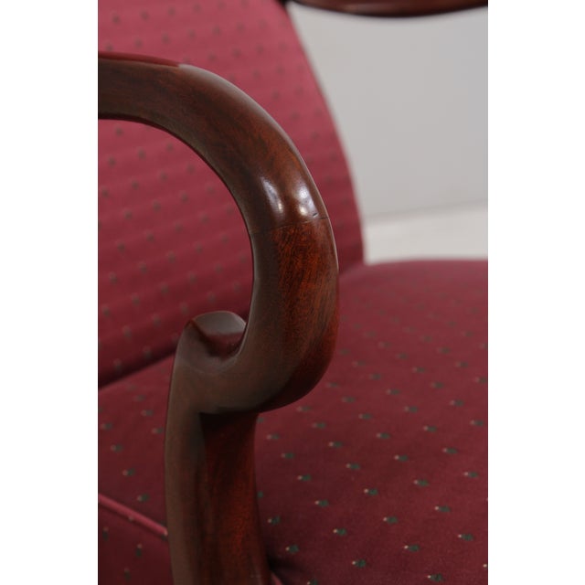 Pair of Hickory Chair Co Mahogany Queen Anne Upholstered Chairs For Sale - Image 16 of 17