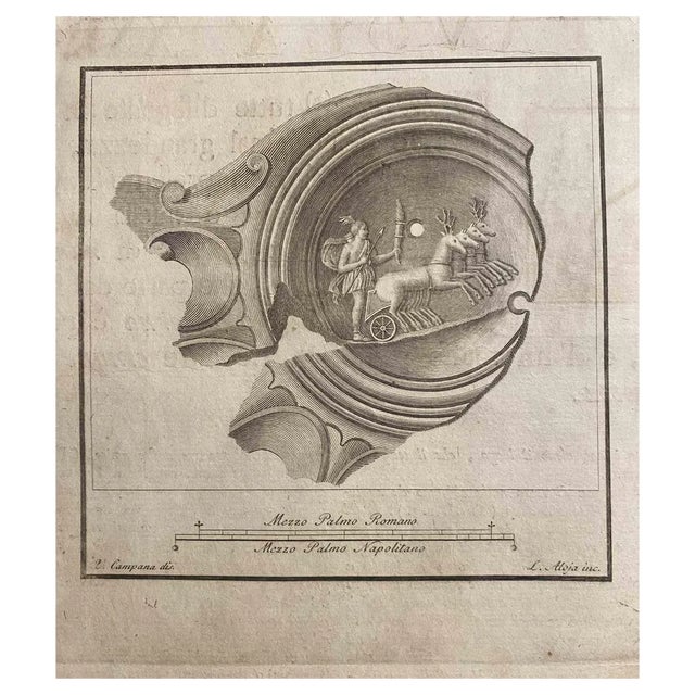 Luigi Aloja, Mars In His Chariot, Etching, 18th Century For Sale