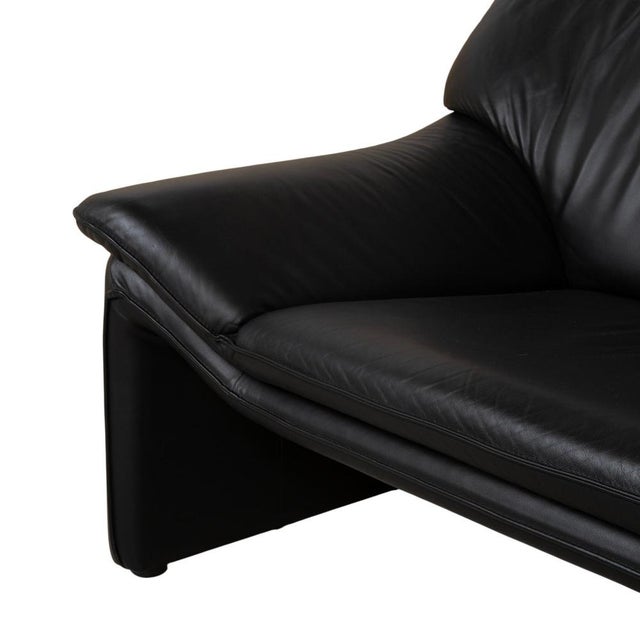 Modern Atlanta 3-Seater Sofa in Black Leather from Laauser For Sale - Image 3 of 12