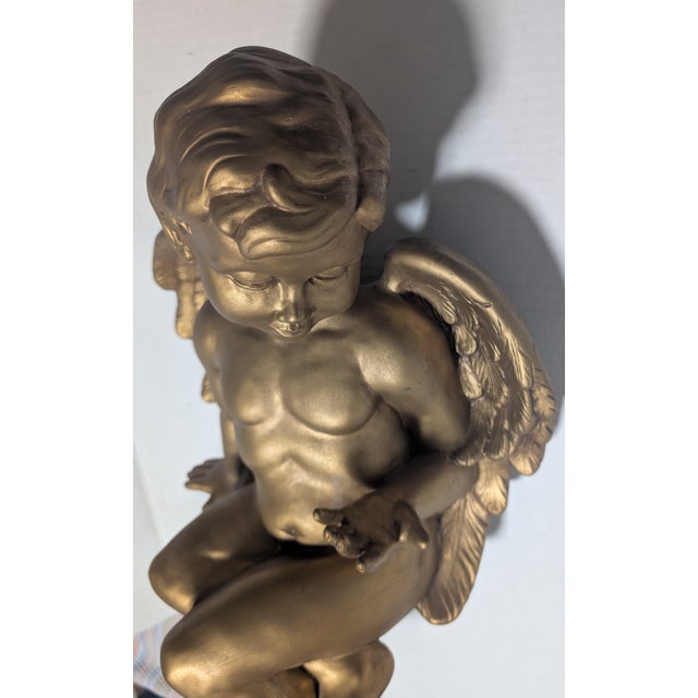 French Putti Cherub Angel Sculpture Sitter For Sale - Image 11 of 17