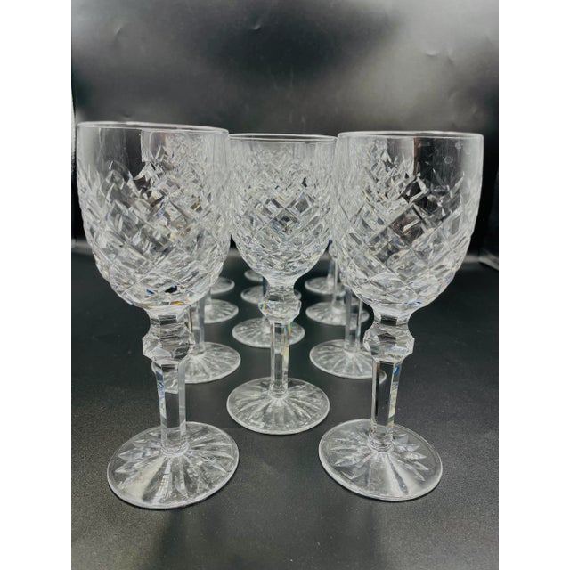 Vintage Waterford Powerscourt Pattern Claret Goblets- Set of 12 For Sale In Los Angeles - Image 6 of 13