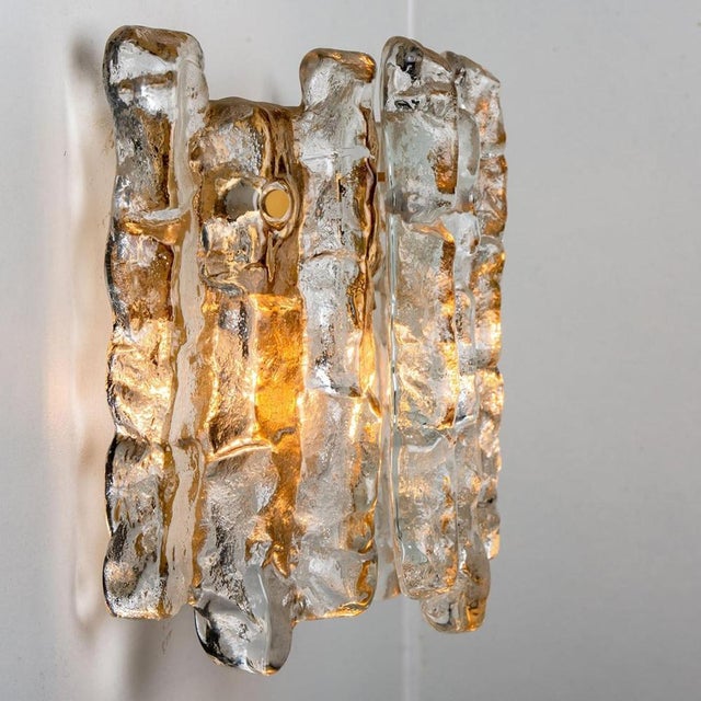 Vintage Ice Glass Wall Sconce by J.T. Kalmar, 1970s For Sale - Image 13 of 18